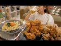 間違えて大量に注文してしまった韓国チキンを爆食いする夜。(feat.明太リアルチーズラーメン)