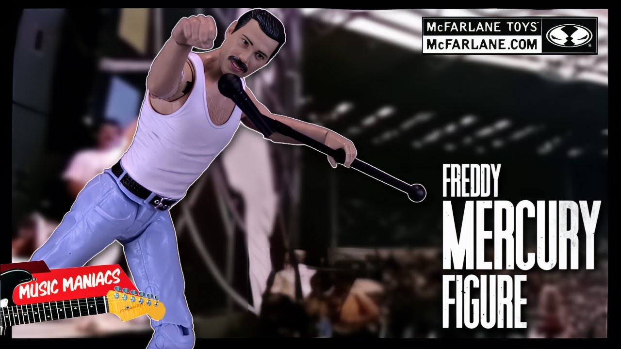 McFarlane Toys - Figura de acción de Music Maniacs Rock Freddie Mercury de 6 pulgadas : Queen, Freddie Mercury