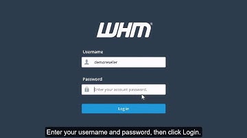 Web Host Manager - Logging In