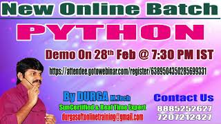 PYTHON Online Training in DURGASOFT
