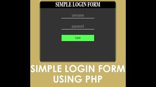 PHP Tutorial - Simple Login Form