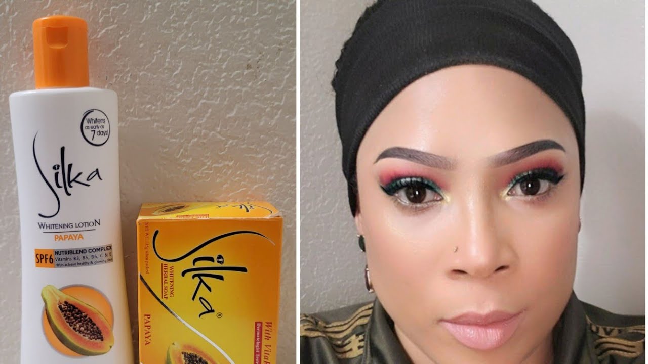 Silka papaya whitening lotion and soap for 1/2 shades lighter