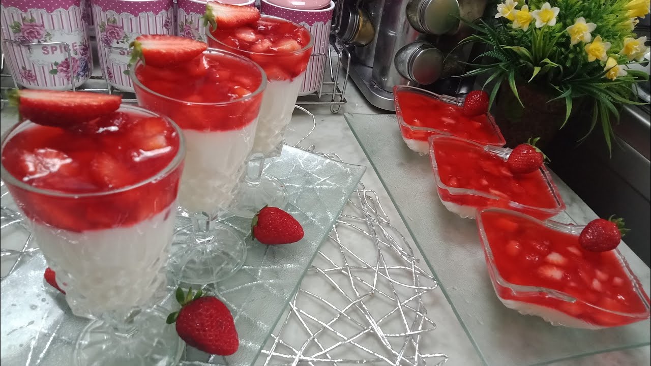 تحلية الفرولة الذيذة والنعشة لسهراتكم الرمضانية اقتصادية وراقية. سلطانة الحلويات