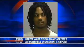 Waka flocka arrested on gun charges at airport