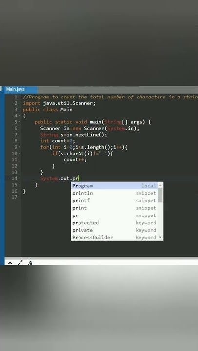 Program to count the number of characters in a string#java #coding # ...