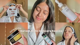 i tried *10 steps korean night skincare* routine using viral korean skincare products