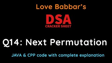 Q14: Next Permutation ||  DSA Cracker Sheet || Complete Explanation