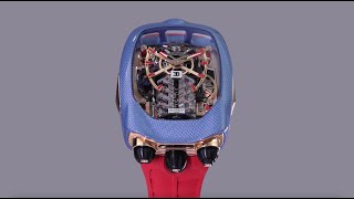 The Jacob & Co. Bugatti Chiron  Light Blue Carbon Fiber Pattern