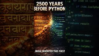 India wrote the first programming language 2,500 years before Python 🤯 #shorts #vedicscience