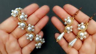 Easy Beaded Jewelry Making For Beginners//bracelet & Earrings//Handmade// Useful & Easy