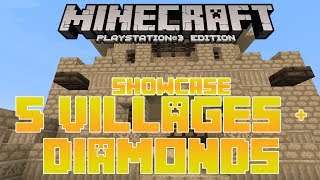 MineCraft PS3 Seed Review| 5 Villages & Diamonds Playstation 3 Edition Showcase Gameplay TU16