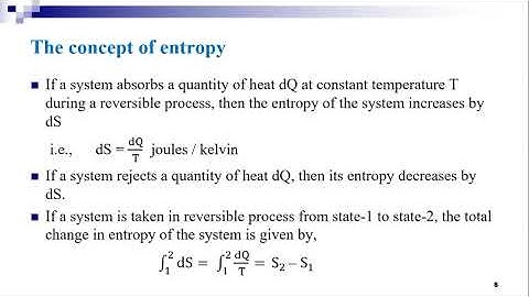 Session 24 The concept of entropy  Change of entropy in reversible and irreversible cycles