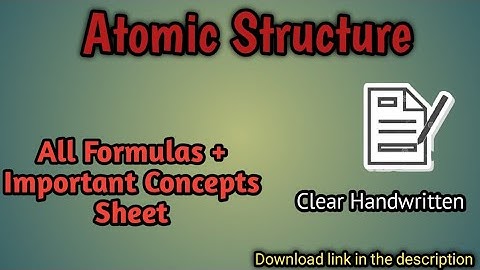 Atomic Structure  | All formulas + Important Concepts Sheet | #NEET | Handwritten Notes