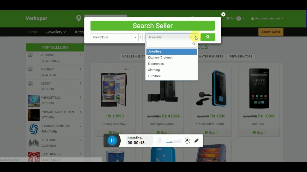How to Search a seller from a location