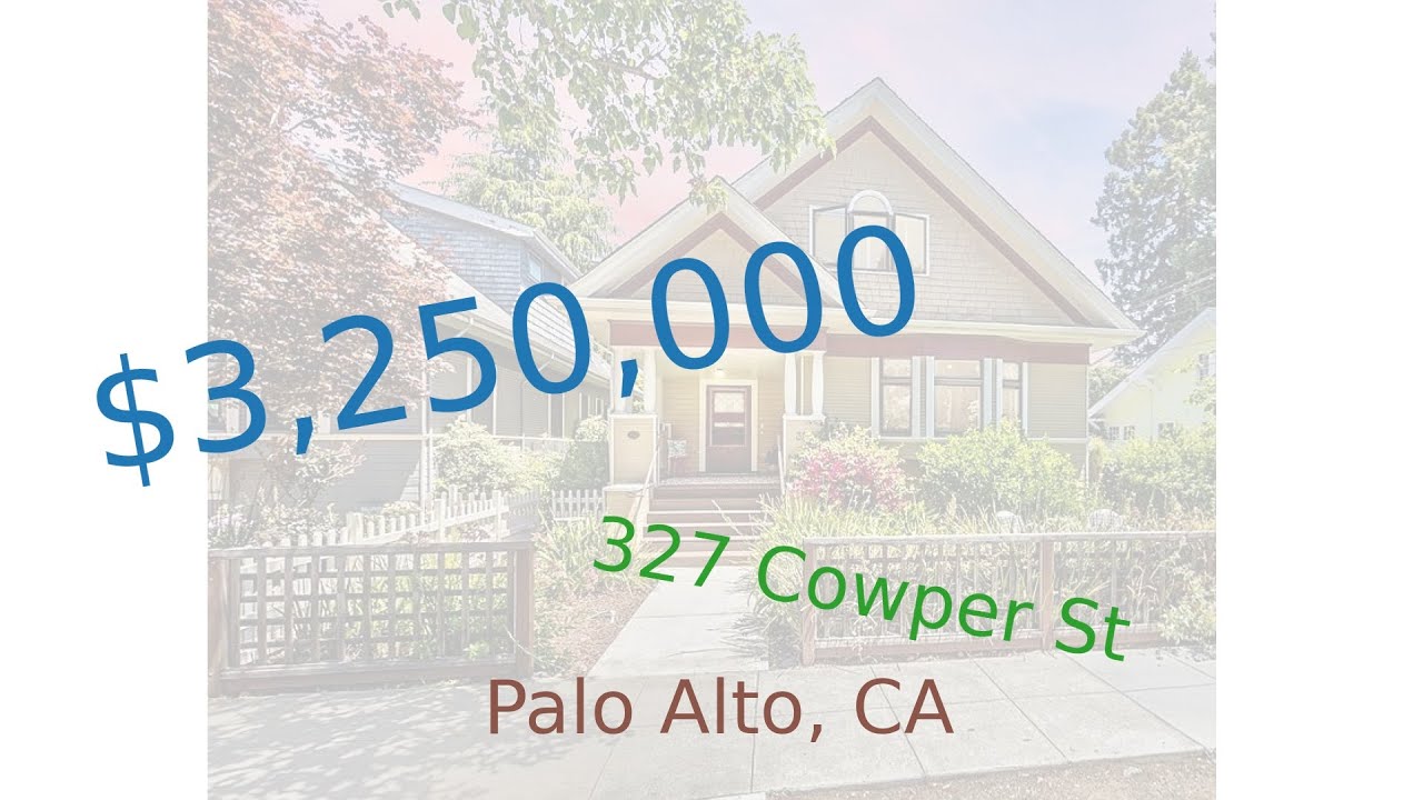 $3,250,000 home for sale in Palo Alto, CA (327 Cowper St, 94301)