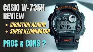 CASIO W735H Review: Vibration Alarm and Great Backlight ( W735, Pros and Cons ) - YouTube