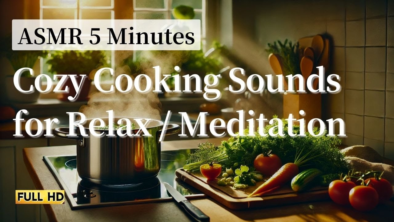 5 Minutes ASMR Simmering Sounds in a Cozy Kitchen for Relaxation and Focus
