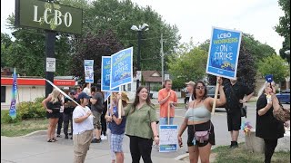 DRY SPELL WITH  LCBO STRIKE: 9,000 employees hit the picket lines across the province