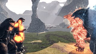 Godzilla 2019 & Thermo Godzilla Vs Heisei & Burning War! Kaiju Universe