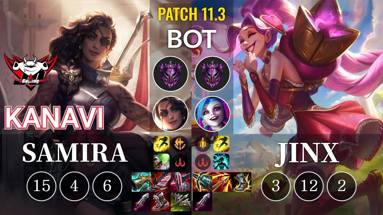 JDG Kanavi Samira vs Jinx Bot - KR Patch 11.3
