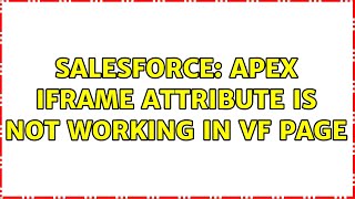 Salesforce: Apex iframe attribute is not working in vf page