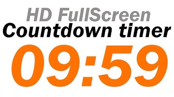 09:59 HD Digital Countdown Timer (fullscreen version)