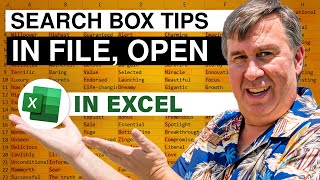 Excel - How The Search Box Works In The File Open Dialog - Episode 2592