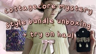 HUGE COTTAGECORE MYSTERY STYLE BOX TRY ON HAUL  feat. unpocodetodo!  mystery style bundle unboxing