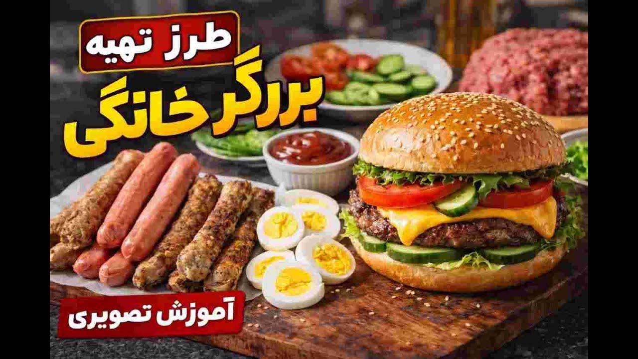 طرز تهیه برگر خانگی خوشمزه | ساده، سریع و کاملاً بازاری