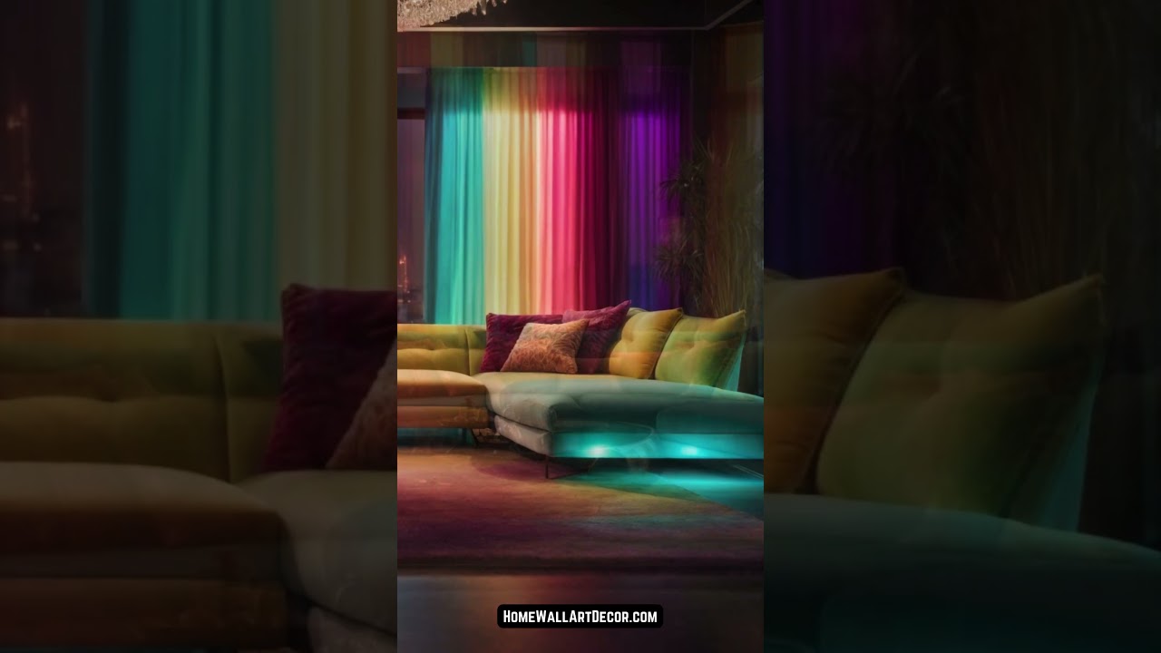 Dream Rainbow Colorful Living Room Interior Design Ideas 