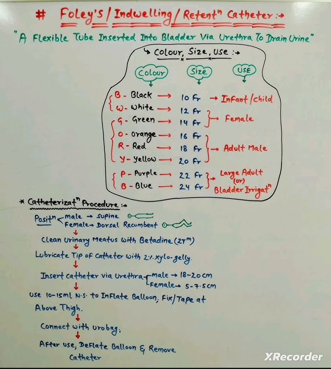 foleys/ indwelling retent catheter colour, size and use | catheterization procedure| fundamental bsc