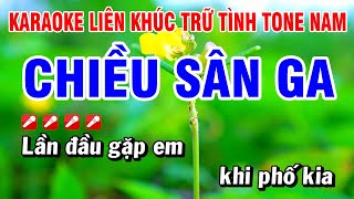 Karaoke Liên Khúc Trữ Tình Nhạc Sống Dễ Hát - Chiều Sân Ga Tone Nam | Hoài Phong Organ