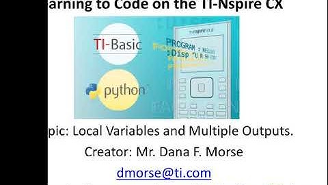 Learning to Code on the TI-Nspire Technology: Using Local Variables