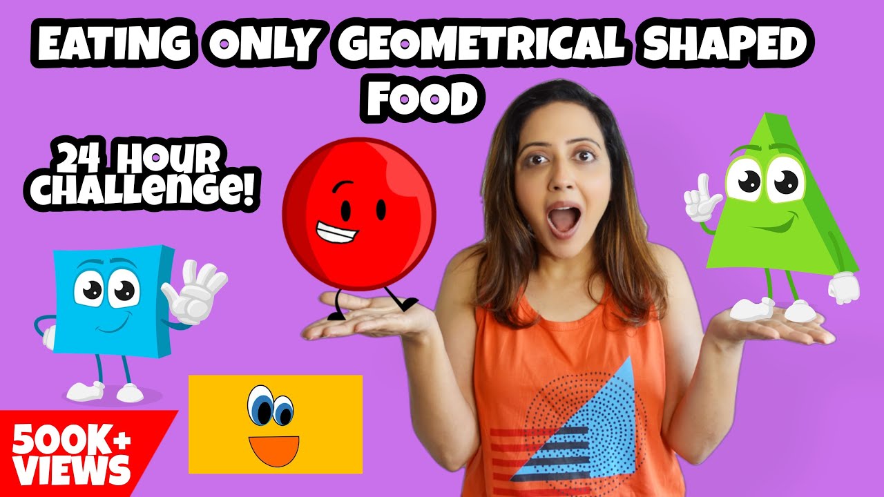 I Ate Only Geometrical Shaped Food For 24 Hours| Crazy Challenge | (English Subtitles)