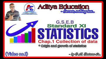 Std. 11 - Statistics - Chap.1 Collection of data - GSEB - (Video no.1)