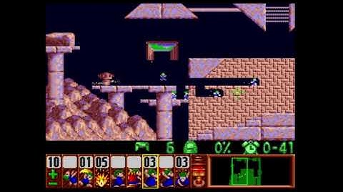 SNES Lemmings Mayhem level 16