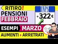 ? PENSIONI ? RITIRO FEBBRAIO + ESEMPI AUMENTI MARZO 2023 ? TABELLA ARRETRATI +322 CIFRE UFFICIALI