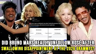 SHOCKING! Bruno Mars Unfollows BLACKPINK’s Rosé After the 2026 Grammys, Fans Expose the Truth? Wealth