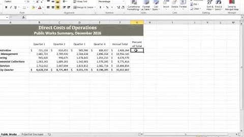 Excel - Chapter 3 - Percent of Total Video