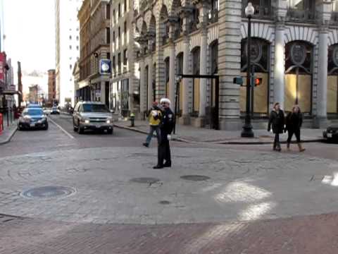 Santa Dancing Cop on Christmas Eve in Providence, RI