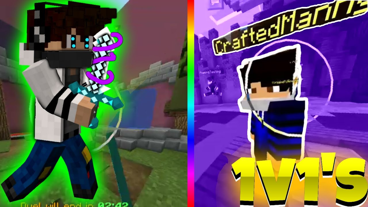 I MET CRAFTEDMANNY AND... - Minecraft PvP 1v1's Again Sorry XD | Collabs