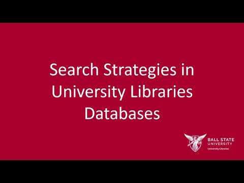 Search Strategies in University Libraries' Databases