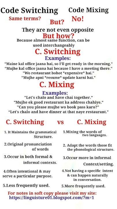 Code Switching vs Code Mixing #viral #education#vs#youtube # ...