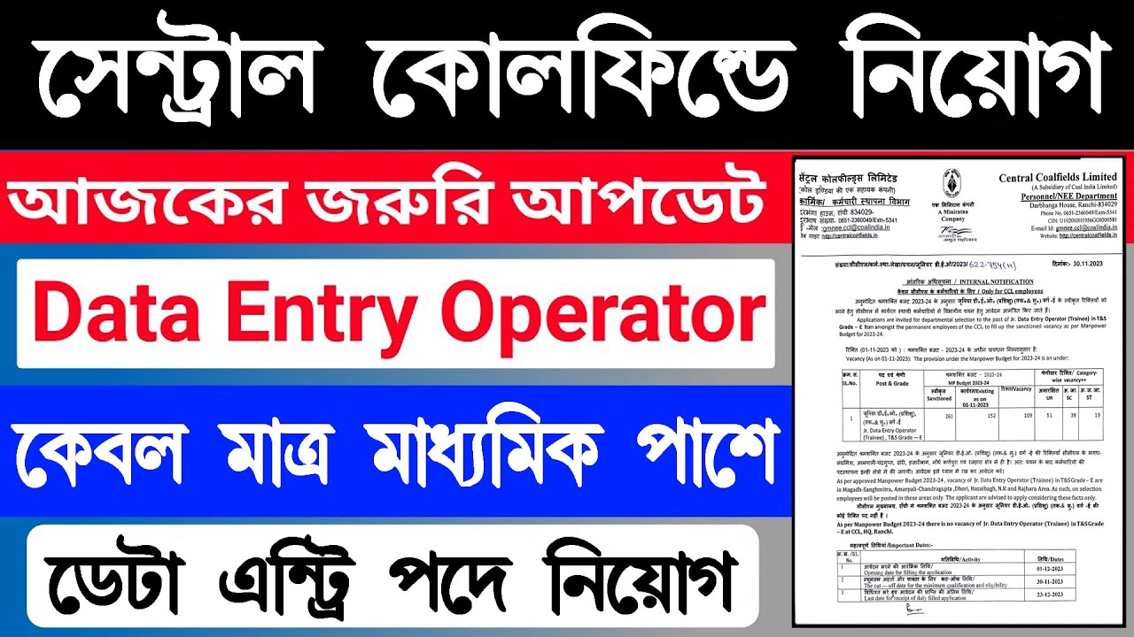 Data Entry Operator Recruitment 2023 ।। ডেটা এন্ট্রি পদে নিয়োগ ...