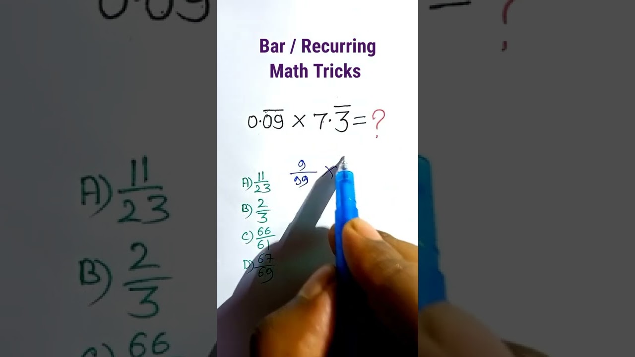 Bar / Recurring Maths Tricks| Bar Questions| Maths for SSC CGL Exam| 
