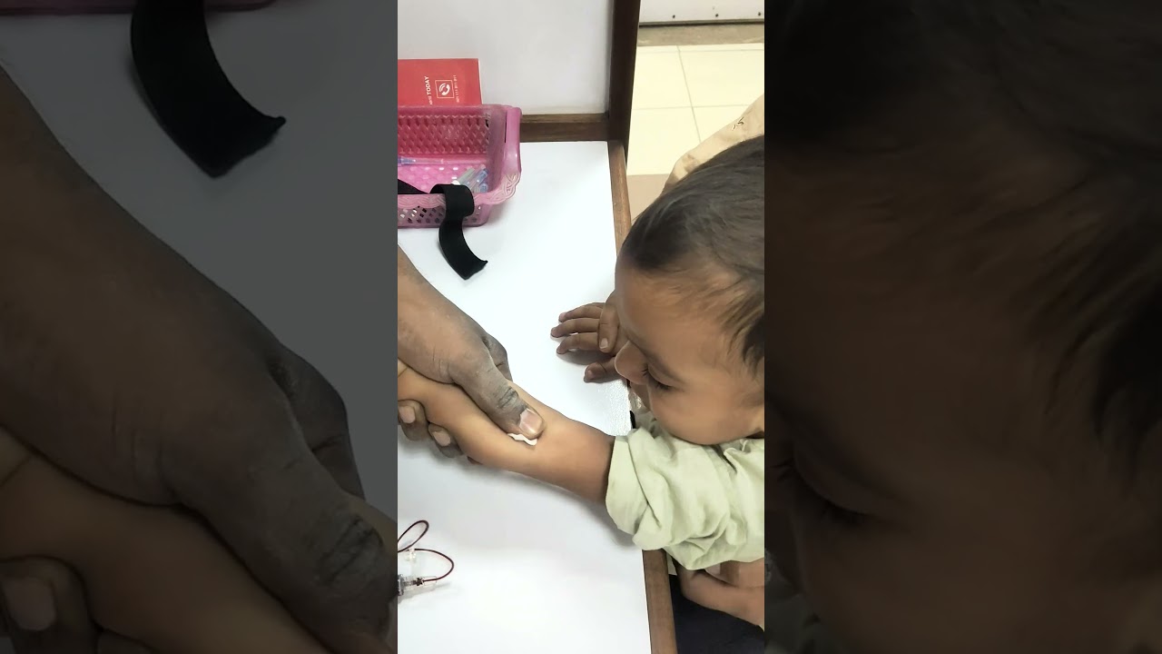 How To Collect A Little Baby Boy Blood Sample For A Test #shorts #sick #doctor #injection