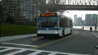 Exclusive!! Orion VII NG HEV Q102 Bus #4487 & Roosevelt Island Corp. Bus #5 & #6 on Roosevelt Island