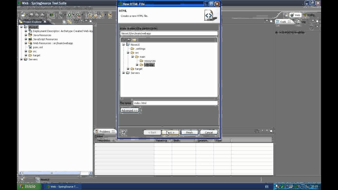 Añadir un archivo html a un proyecto de eclipse - YouTube