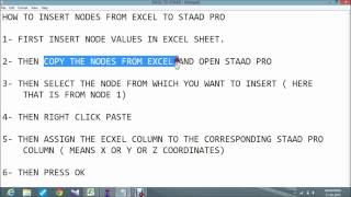 Easy way to insert nodes in STAAD Pro.