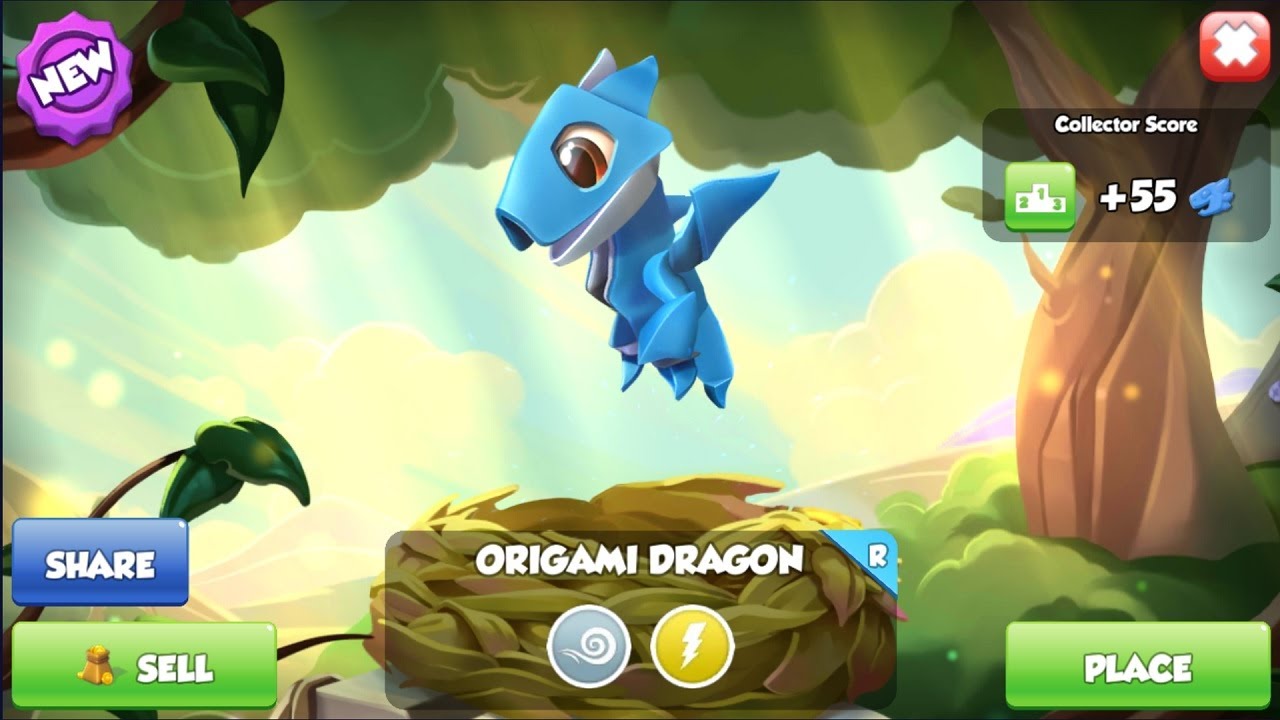Hatched Origami Dragon | Enchantment Breeding | Dragon Mania Legends